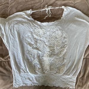 Free People loose fit top with knit detail